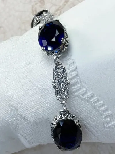 Sapphire Blue Bracelet, Edwardian Reproduction Jewelry #B70