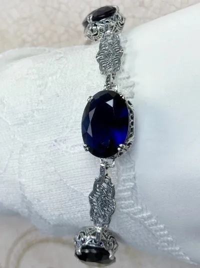 Sapphire Blue Bracelet, Edwardian Reproduction Jewelry #B70