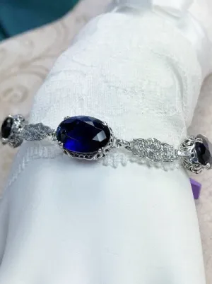 Sapphire Blue Bracelet, Edwardian Reproduction Jewelry #B70