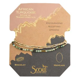 Scout Curated Wears Delicate Stone Wrap Bracelet/Necklace - African Turquoise