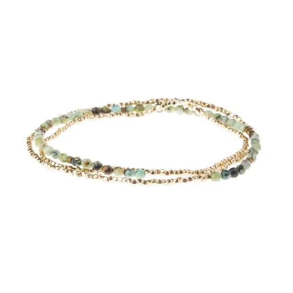 Scout Curated Wears Delicate Stone Wrap Bracelet/Necklace - African Turquoise