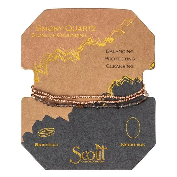 Scout Curated Wears Delicate Stone Wrap Bracelet/Necklace - Smoky Quartz