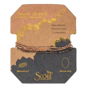 Scout Curated Wears Delicate Stone Wrap Bracelet/Necklace - Smoky Quartz