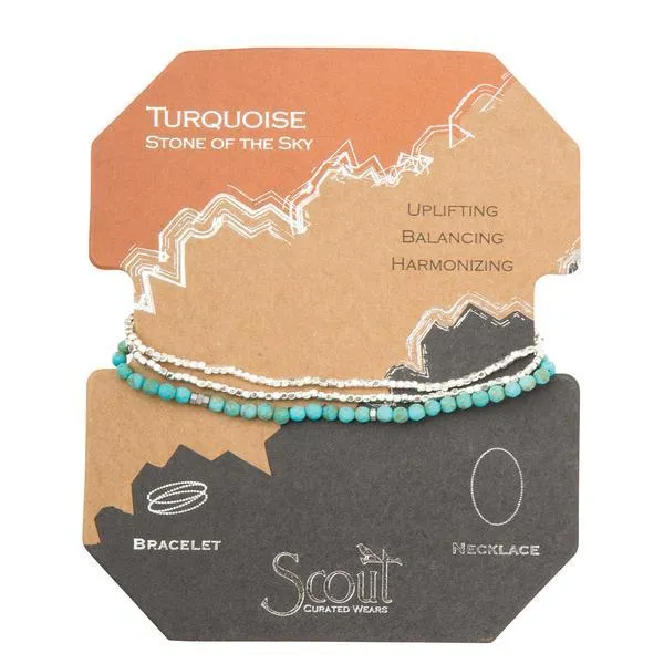 Scout Curated Wears Delicate Stone Wrap Bracelet/Necklace - Turquoise