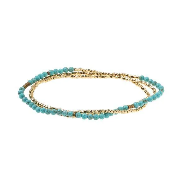 Scout Curated Wears Delicate Stone Wrap Bracelet/Necklace - Turquoise