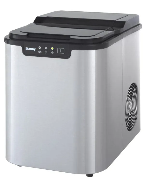 Shows very Light use, no box, tested! Danby 2 lb Ice Maker DIM2500SSDB! Retails $195 