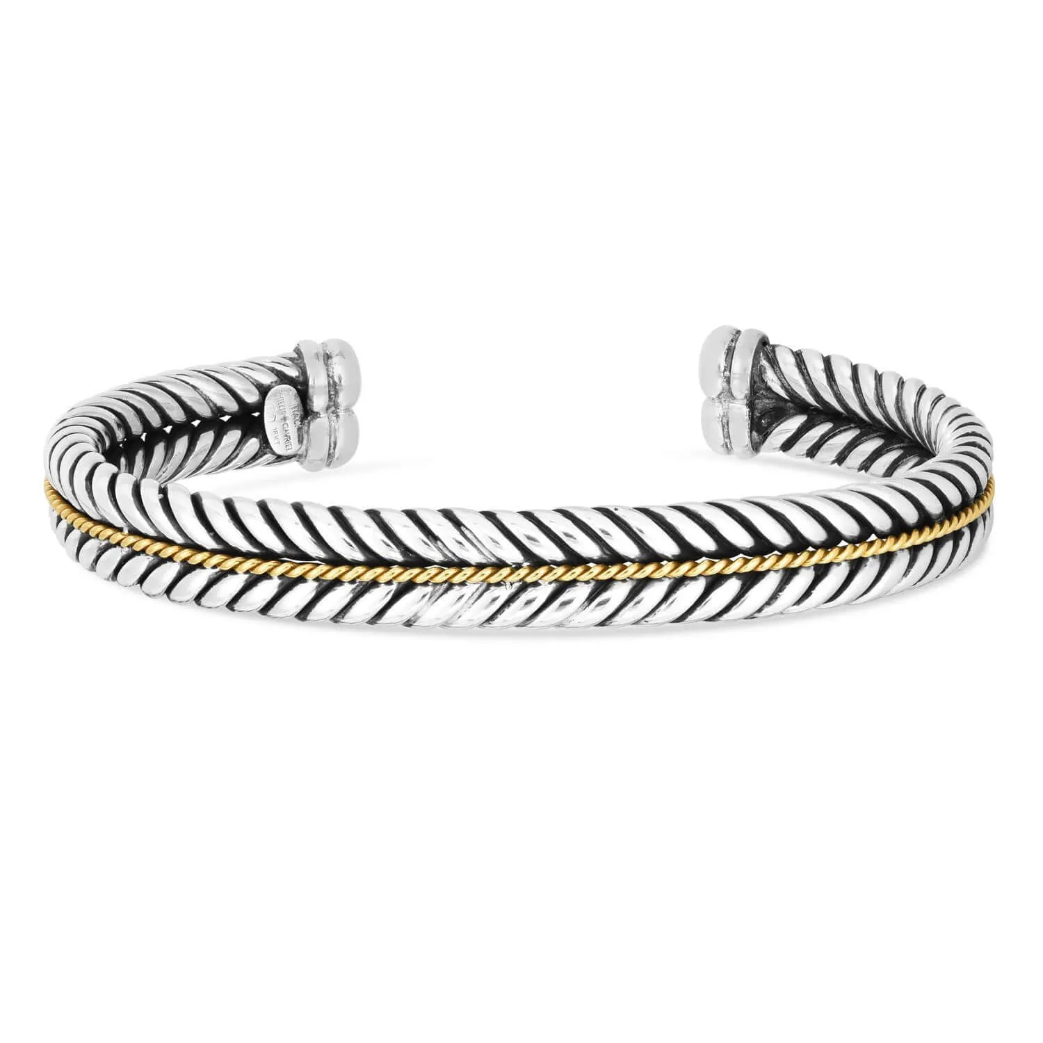 Silver & 18K Gold Ferrari Men's Cuff Bracelet