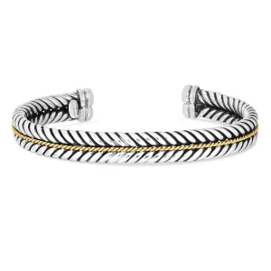 Silver & 18K Gold Ferrari Men's Cuff Bracelet