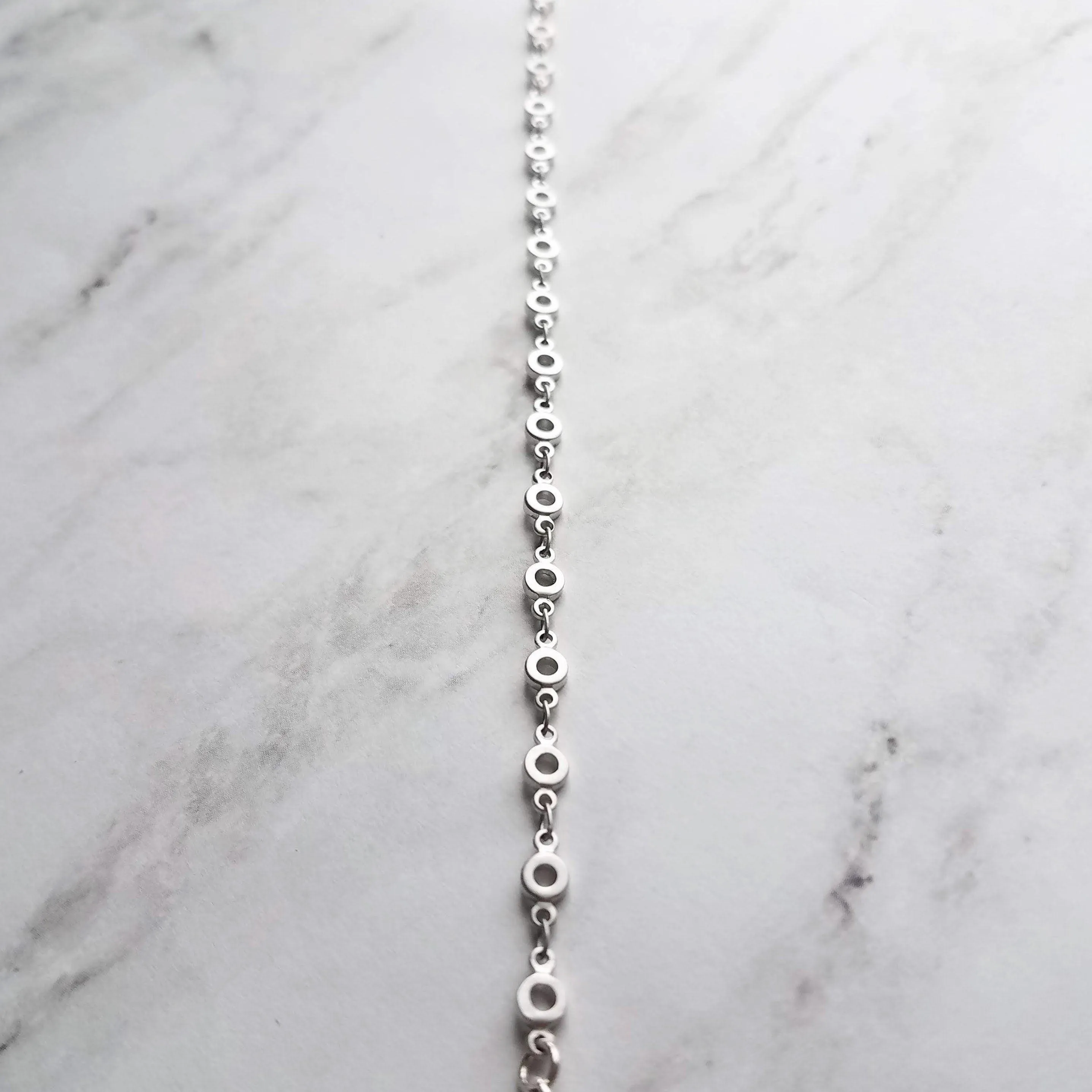 Silver Chain Bracelet, matte silver bracelet, O link bracelet, tiny link bracelet, delicate silver bracelet, minimalist bracelet thin silver