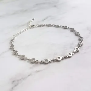 Silver Chain Bracelet, matte silver bracelet, O link bracelet, tiny link bracelet, delicate silver bracelet, minimalist bracelet thin silver