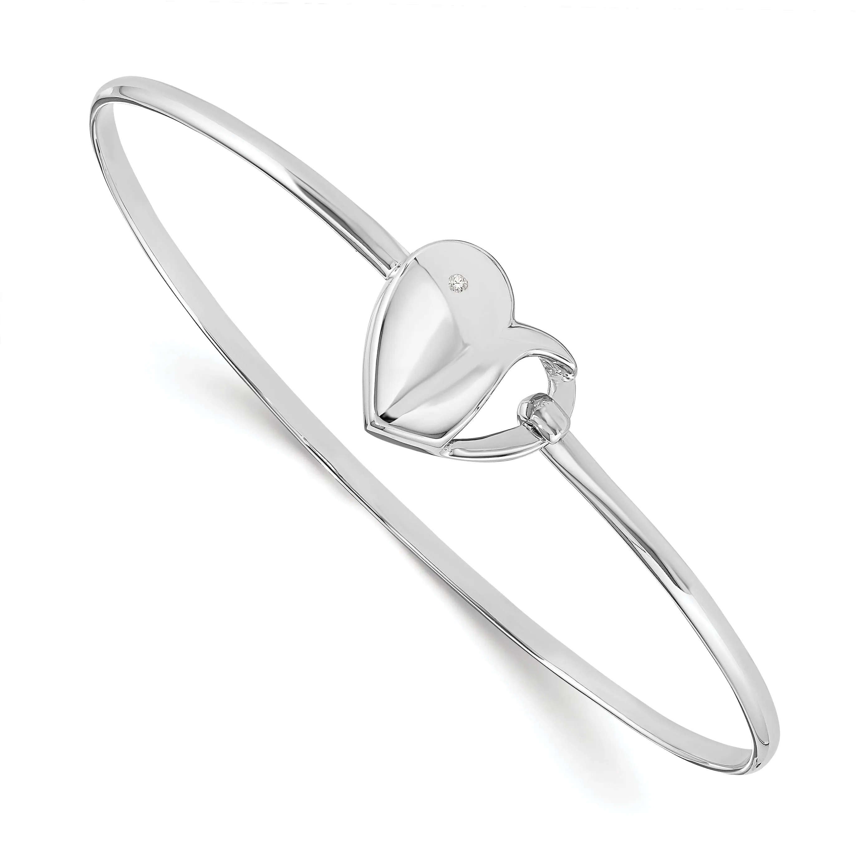 Silver Diamond White Ice Bangle Bracelet
