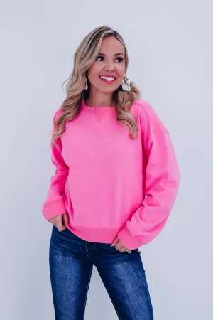 Simply Soft Cropped Sweatshirt - Pink