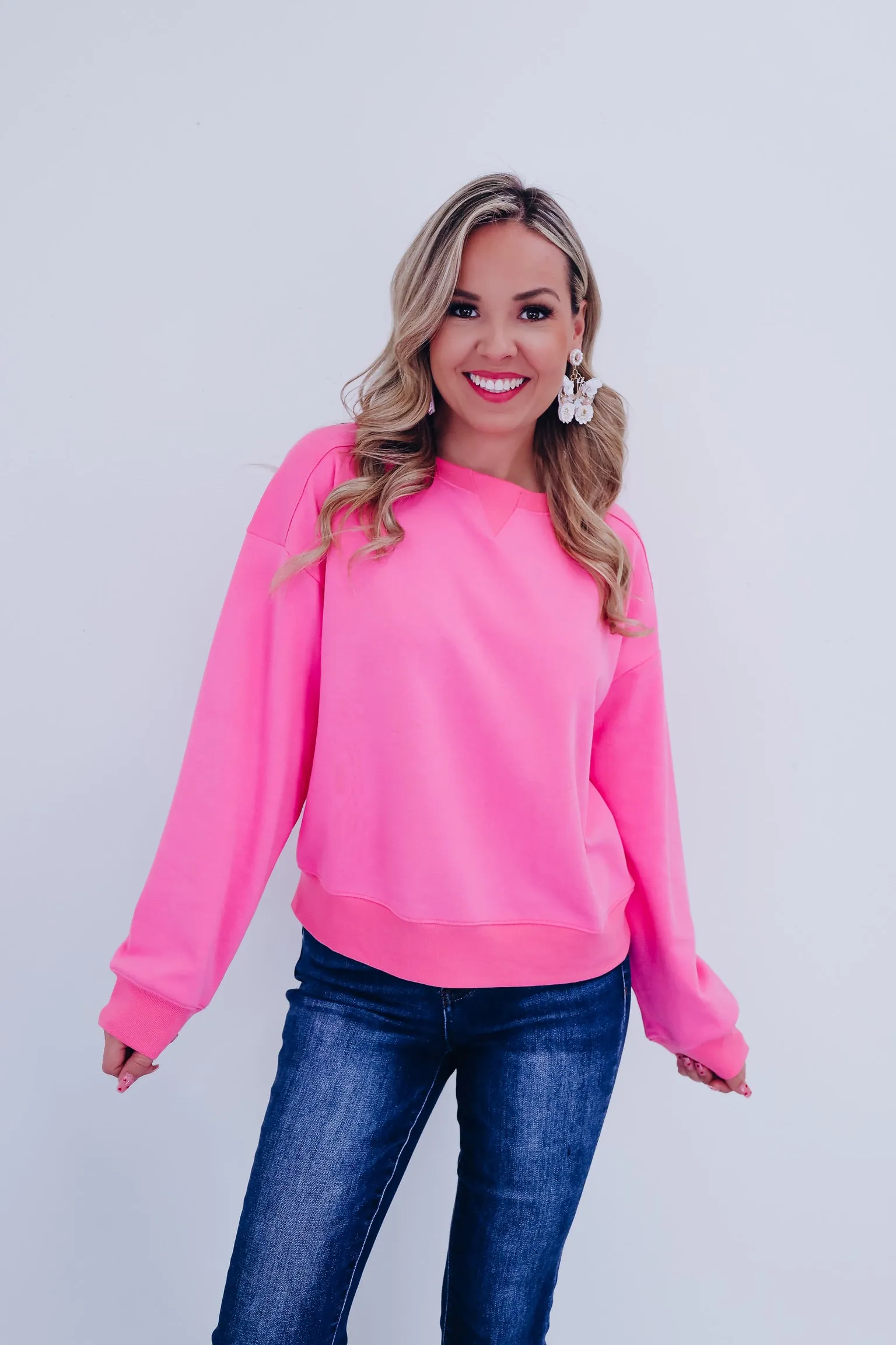 Simply Soft Cropped Sweatshirt - Pink