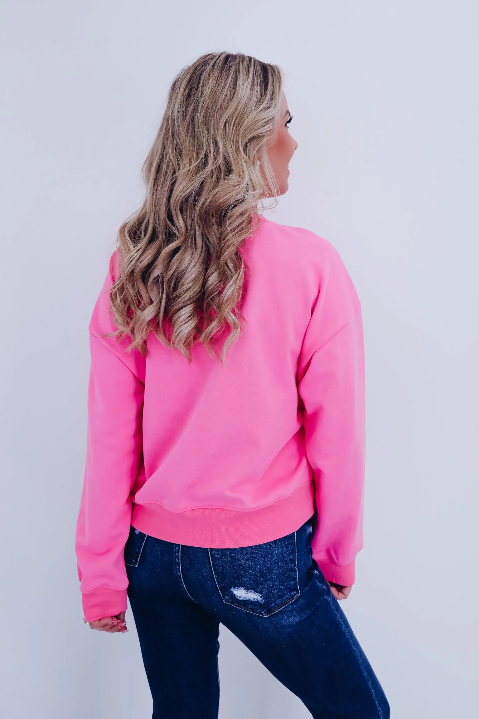 Simply Soft Cropped Sweatshirt - Pink