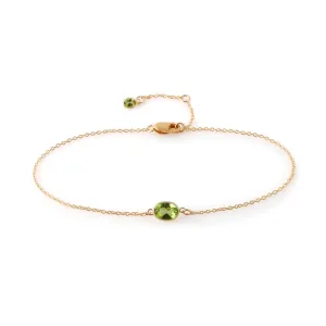 Single Stone Bezel Set Peridot Bracelet