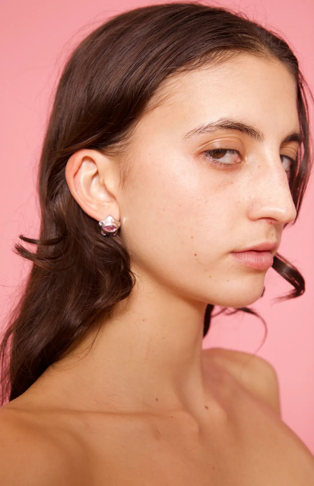 SOFT PINK CLEAR STARLET EARRINGS