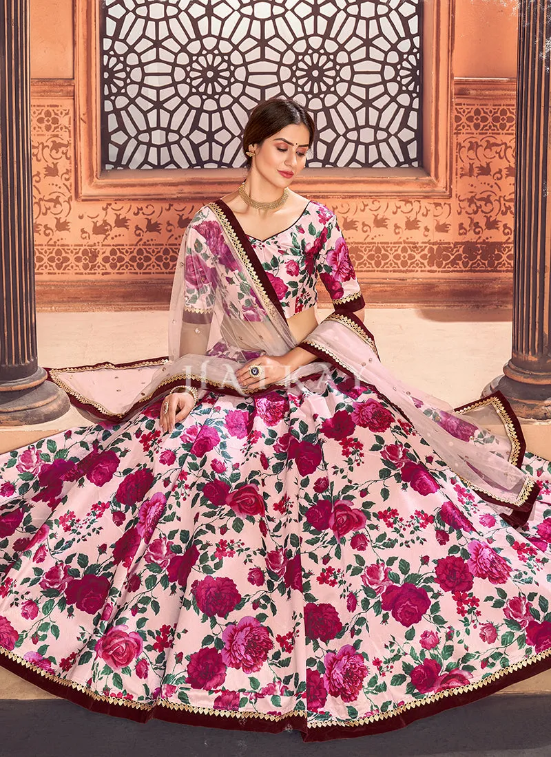 Soft Pink Sequence Embroidered Lehenga Choli