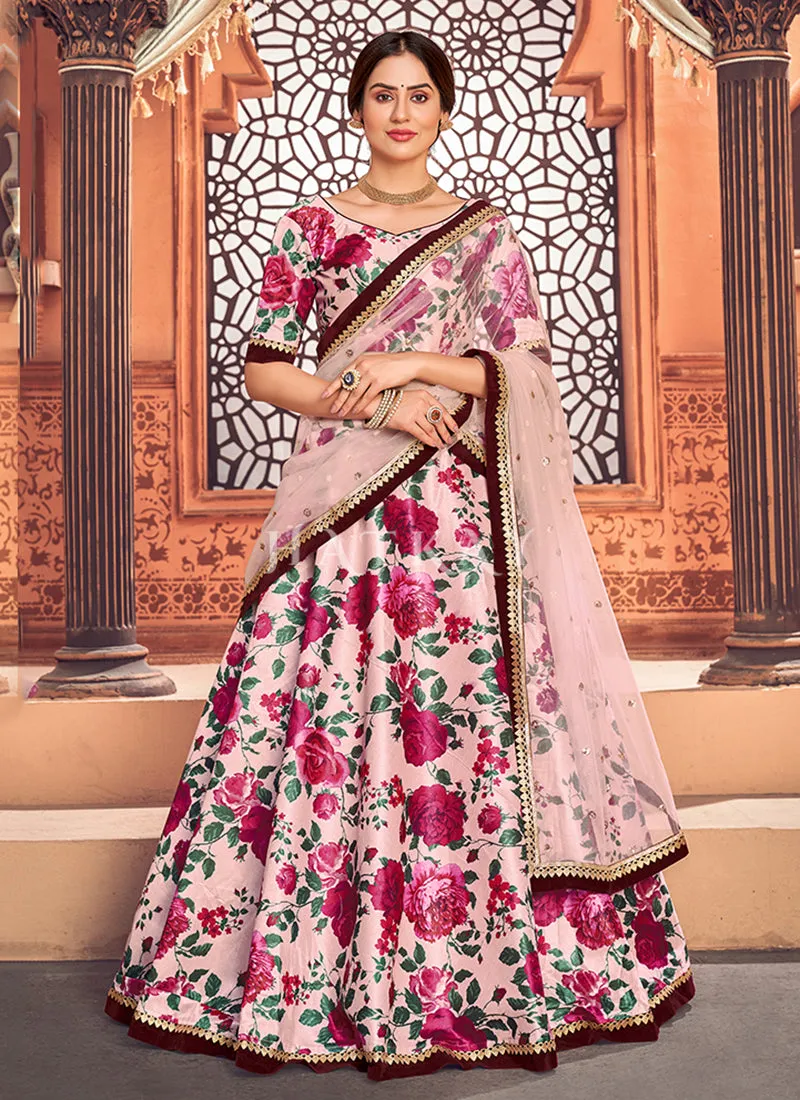 Soft Pink Sequence Embroidered Lehenga Choli