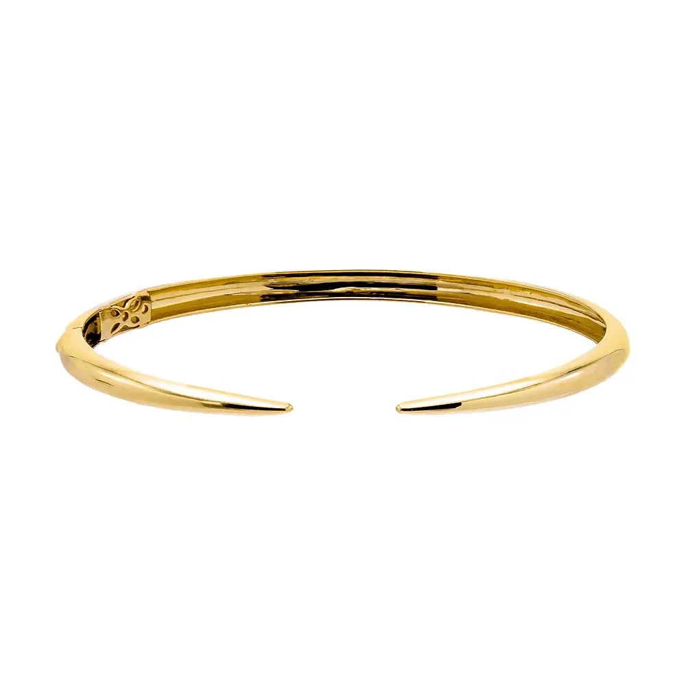 Solid Thin Claw Bangle Bracelet 14K