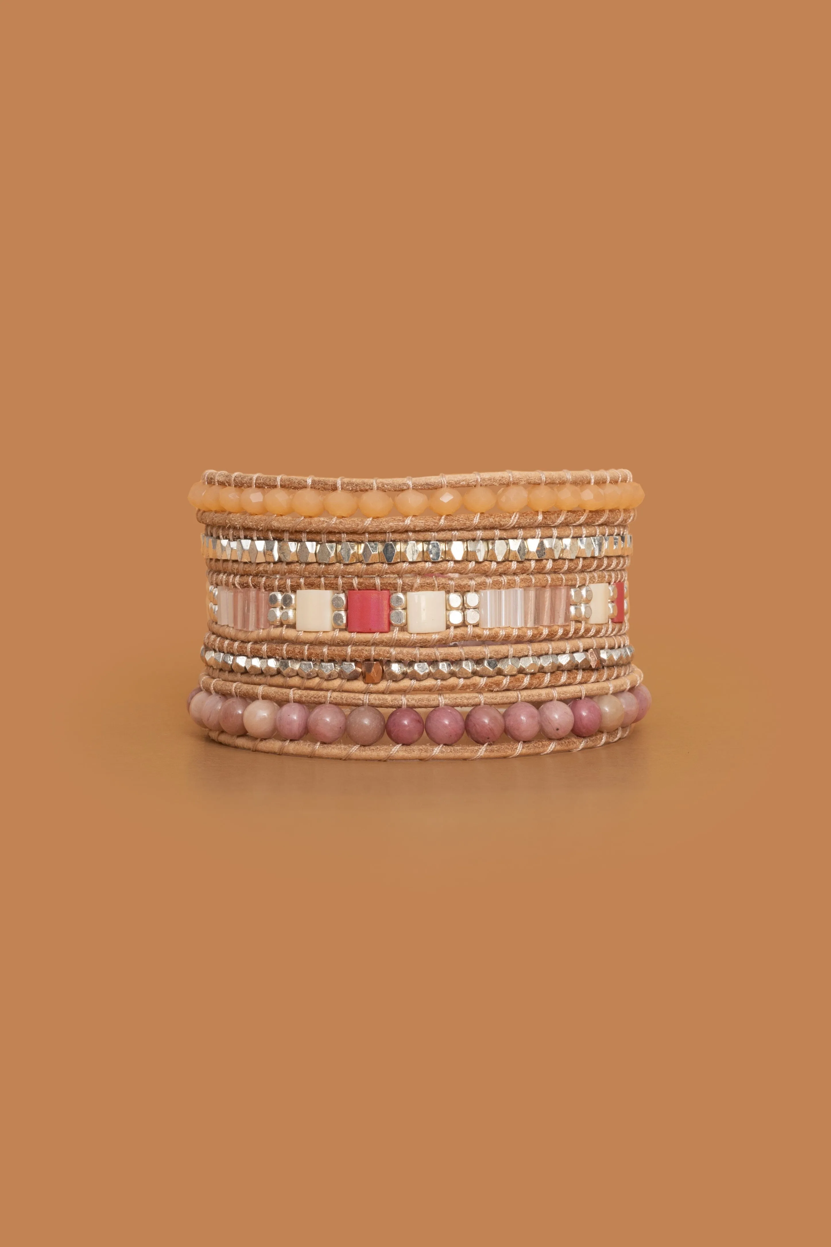 Sparkling Pink Peach Five Layer Wrap