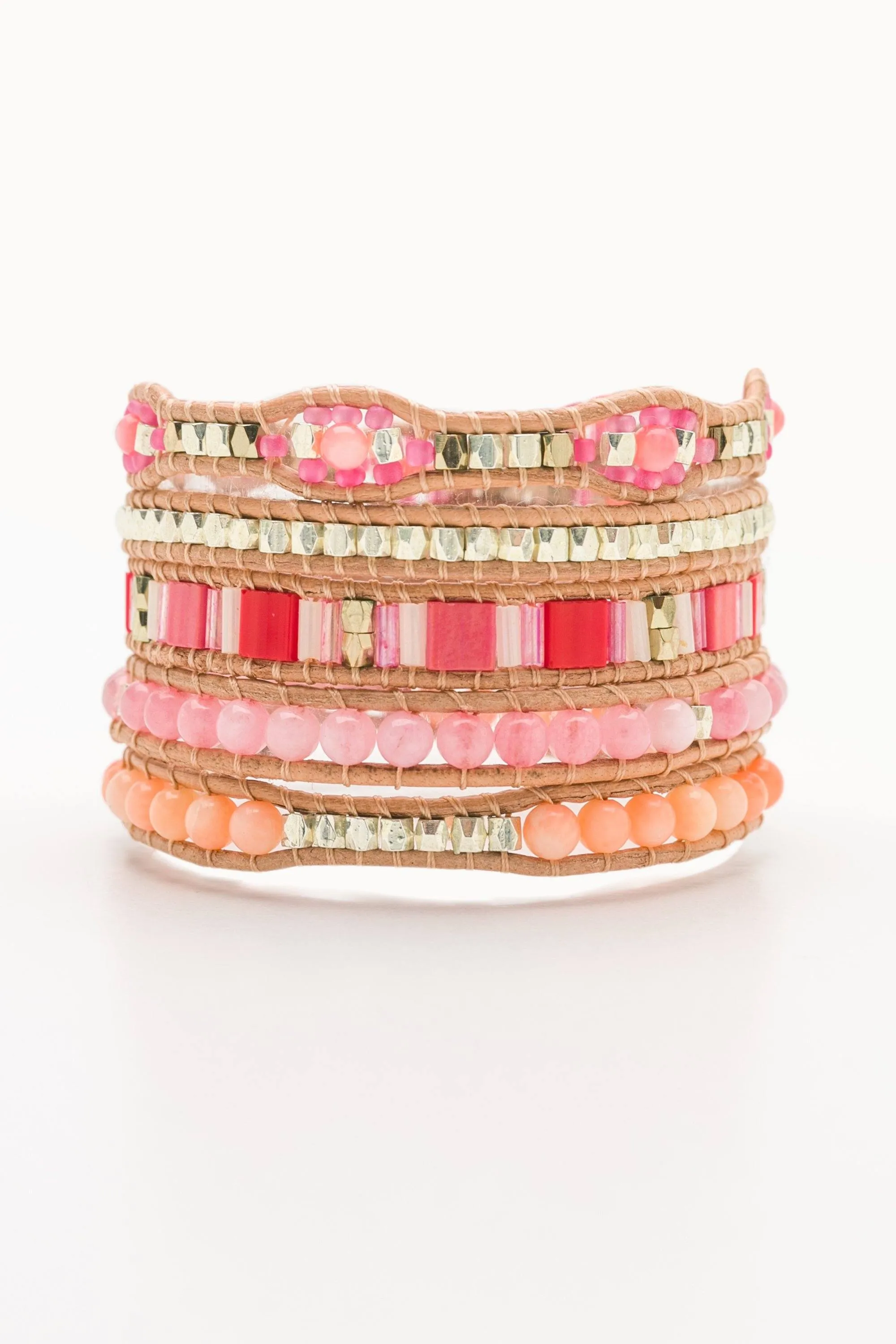 Sparkling Pink Peach Five Layer Wrap