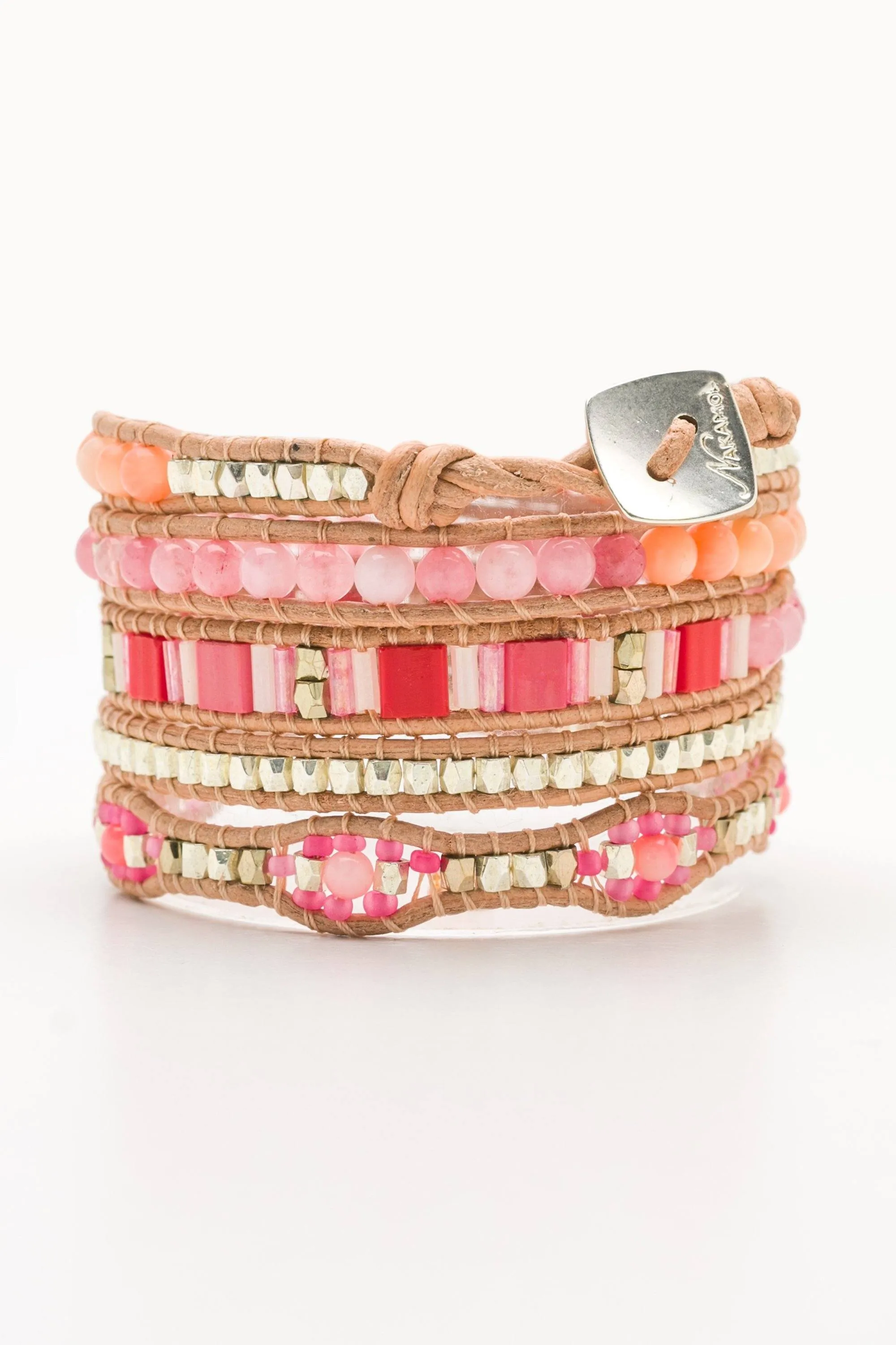Sparkling Pink Peach Five Layer Wrap