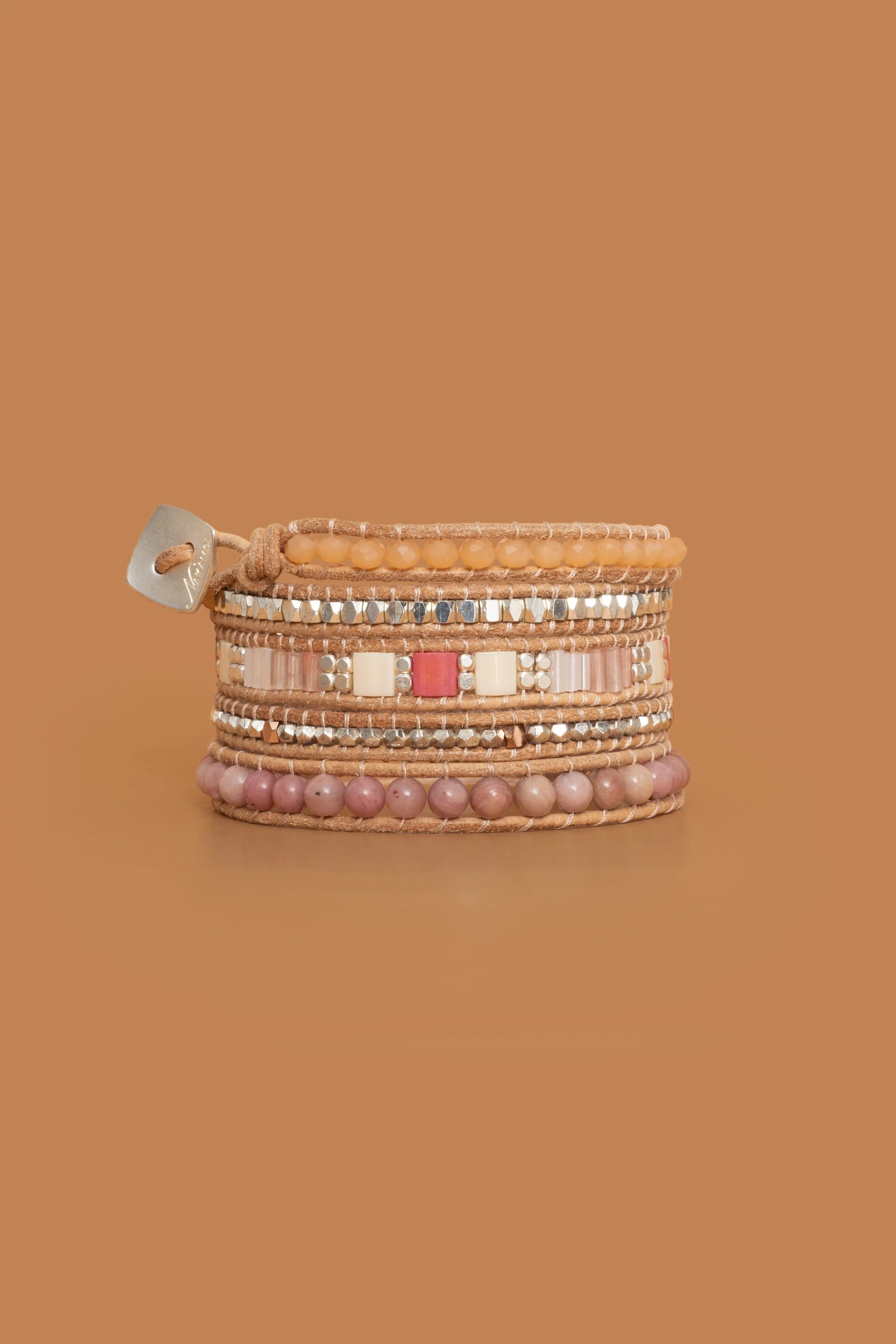 Sparkling Pink Peach Five Layer Wrap