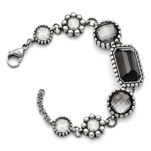 Stainless Steel Antiqued Glass Bracelet