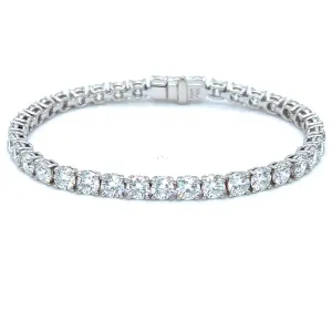 Statement High Quality 18K White Gold Diamond Tennis Line Bracelet - 10.73ct.