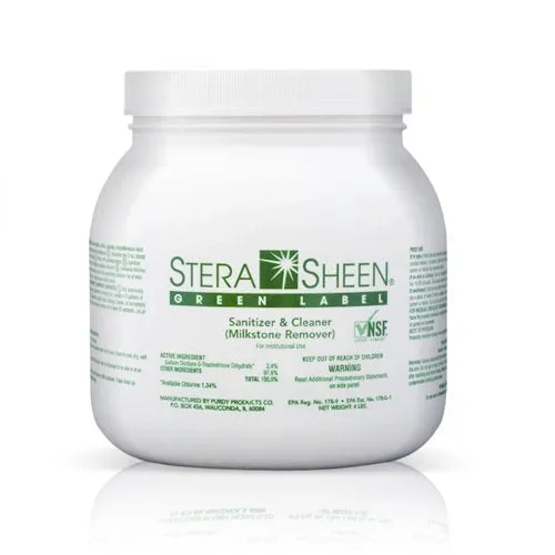 Stera-Sheen Green Label Sanitizer and Cleaner for Ice Cream Machines, Slush Machines And More - 4 lbs Jar,  Case 4 x 4lbs Jars - Canada