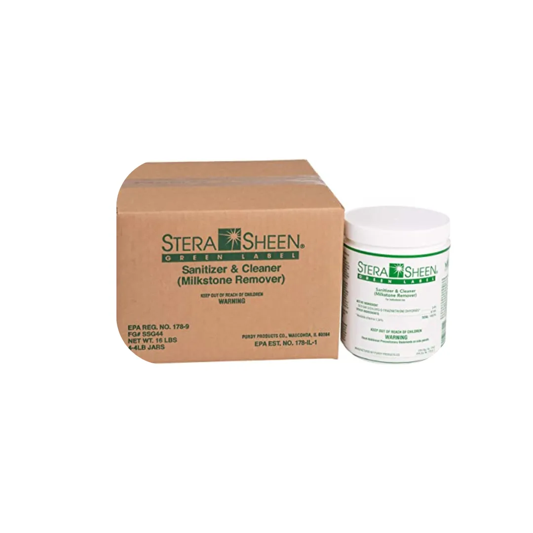 Stera-Sheen Green Label Sanitizer and Cleaner for Ice Cream Machines, Slush Machines And More - 4 lbs Jar,  Case 4 x 4lbs Jars - Canada