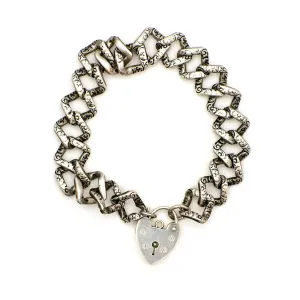 Sterling Silver Lock Antique Bracelet