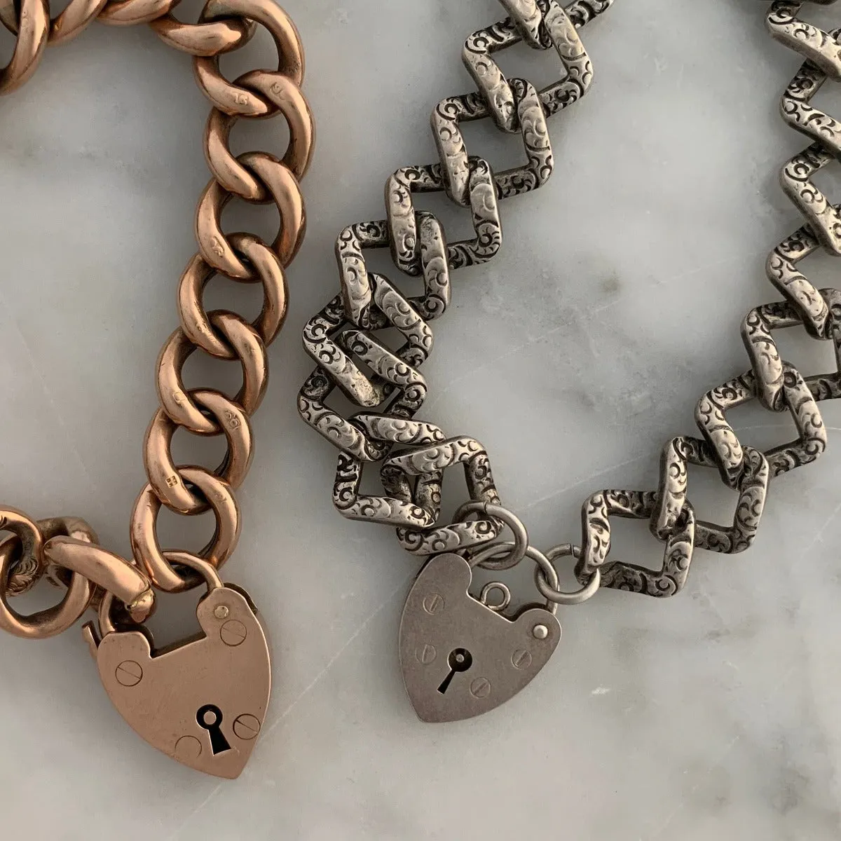 Sterling Silver Lock Antique Bracelet