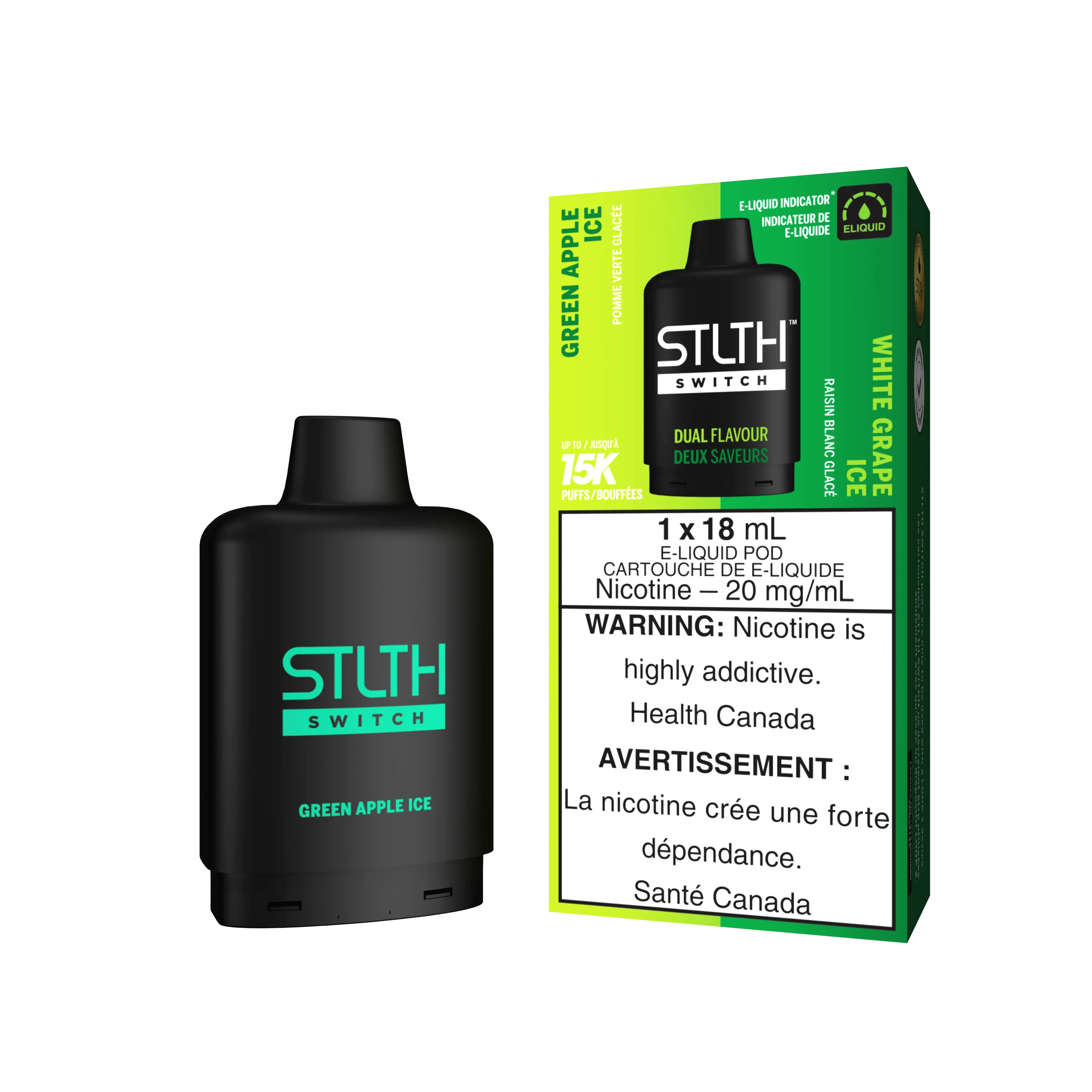 STLTH Switch Pod - Green Apple Ice   White Grape Ice