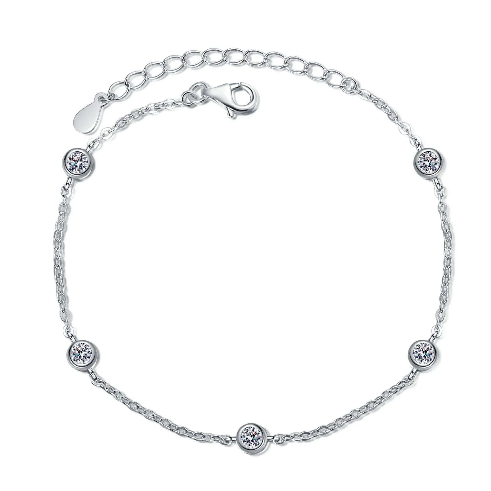 String Bubble Moissan Diamond Bracelet for Women