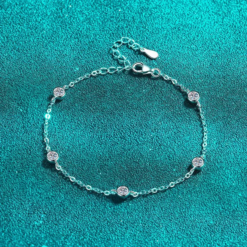 String Bubble Moissan Diamond Bracelet for Women