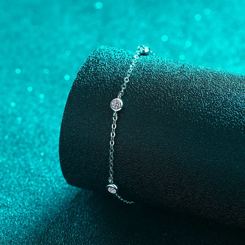 String Bubble Moissan Diamond Bracelet for Women