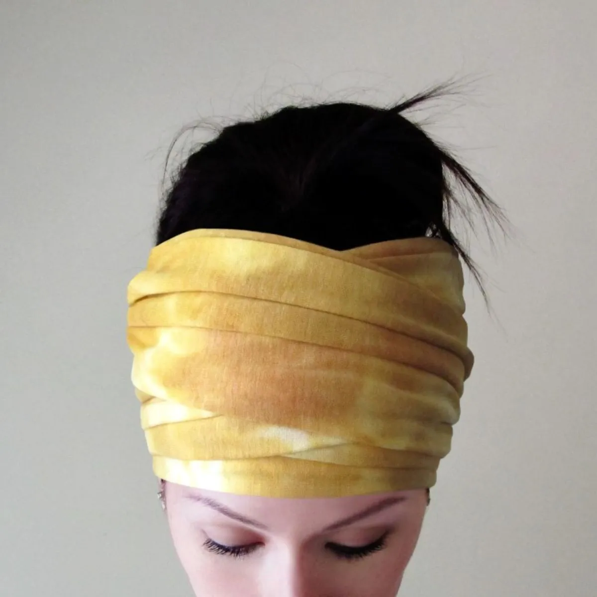 SUNSET YELLOW TIE DYE Head Scarf