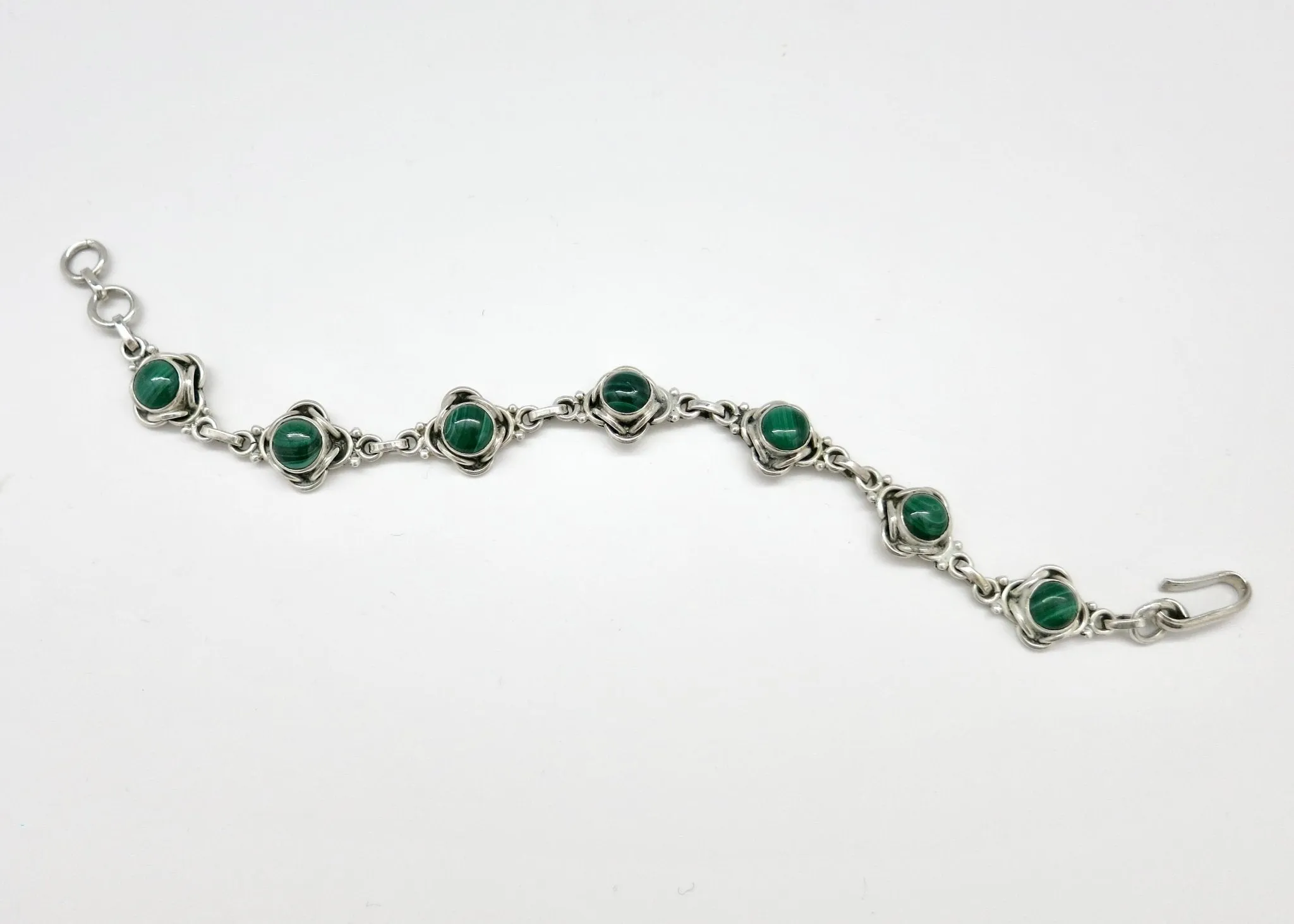 Super chic malachite linked bracelet