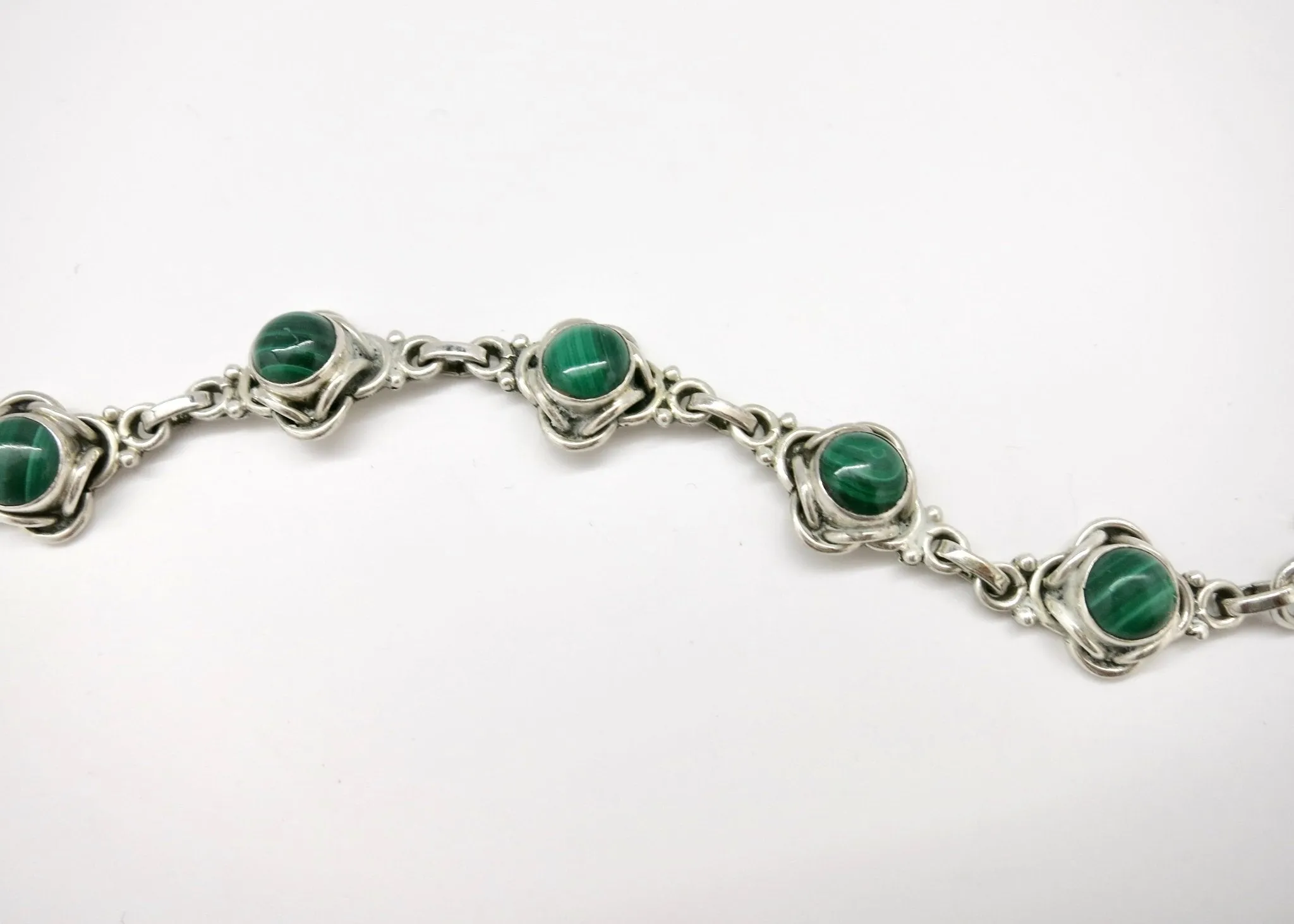 Super chic malachite linked bracelet