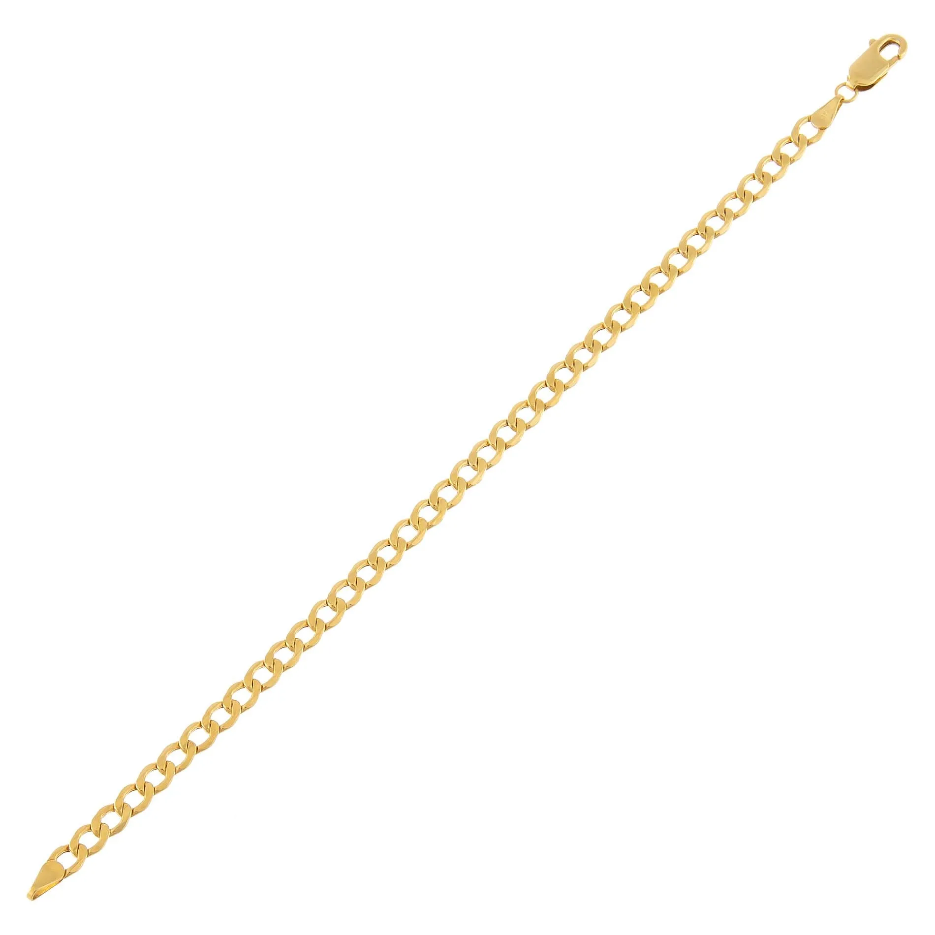 Super Hollow Miami Curb Bracelet 14K