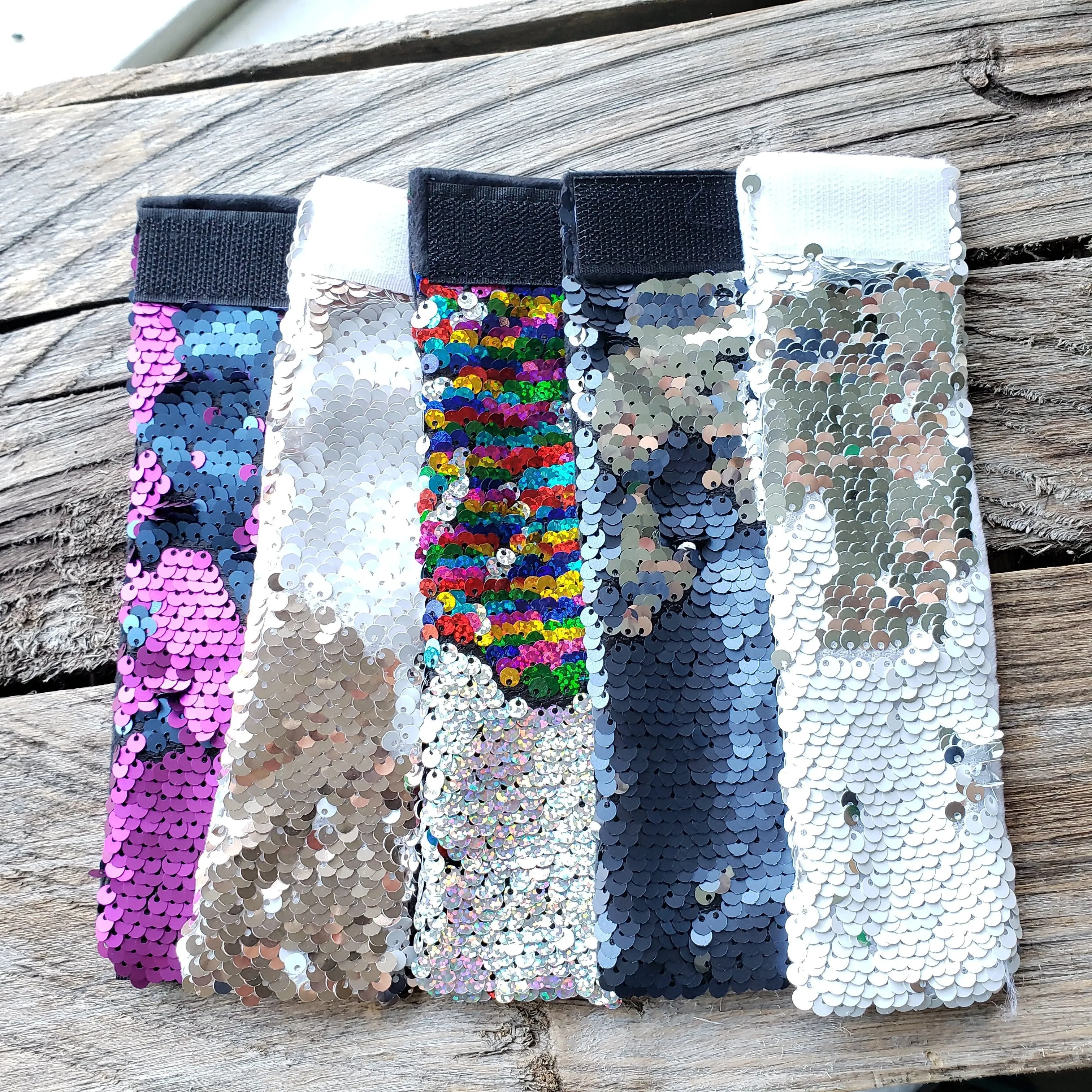 Superhero Wrist Wrap or Mermaid Sequin Bracelet - Silver/White