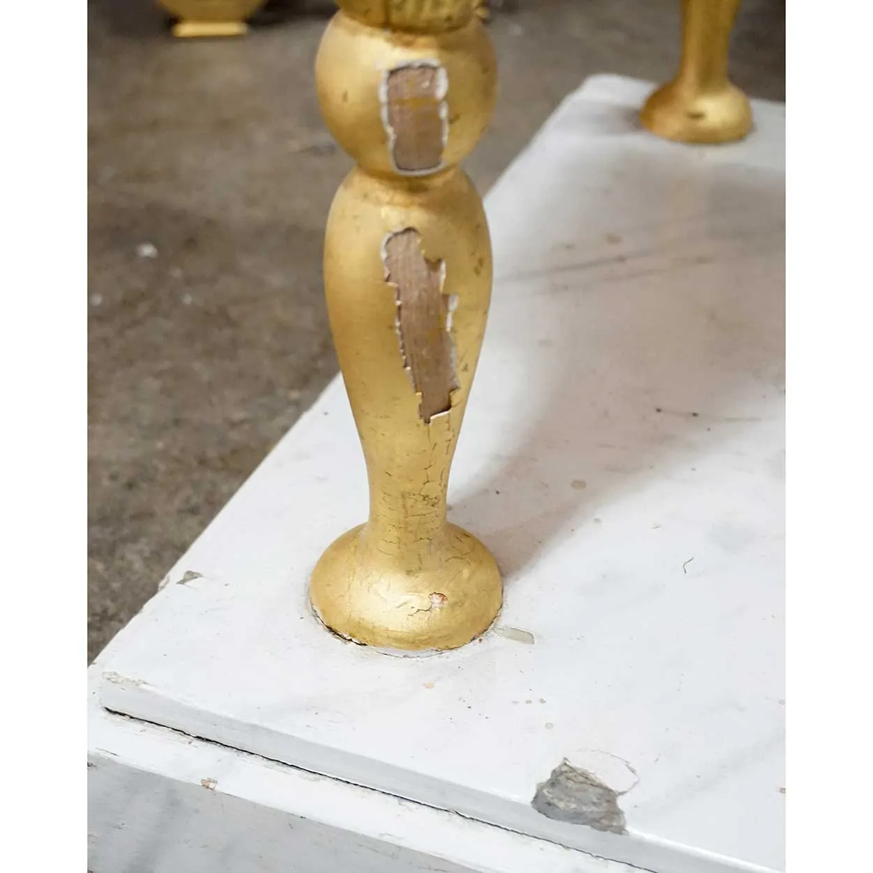 Swedish Gustavian Ebonized, Gilt and Faux Marble Console Table