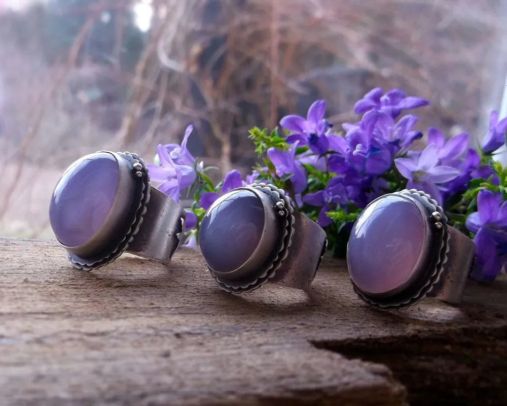 The Healer Ring - Hummingbird Holly Chalcedony Ring 8 US