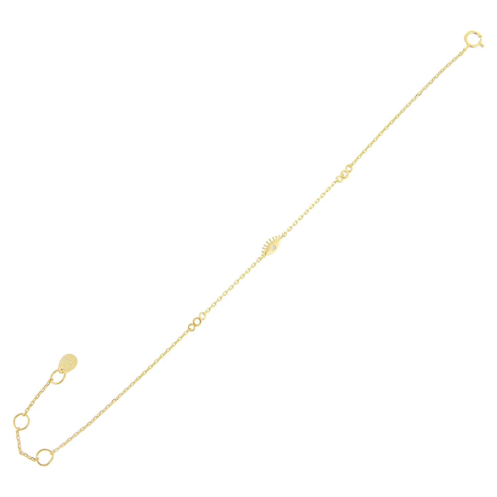 Tiny CZ Evil Eyelash Bracelet