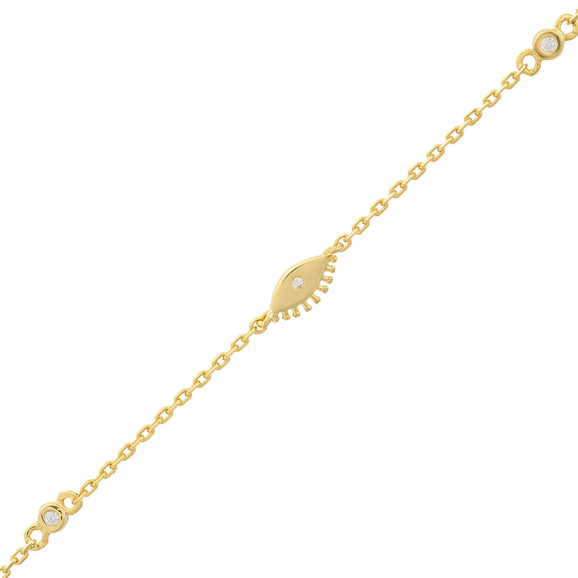 Tiny CZ Evil Eyelash Bracelet