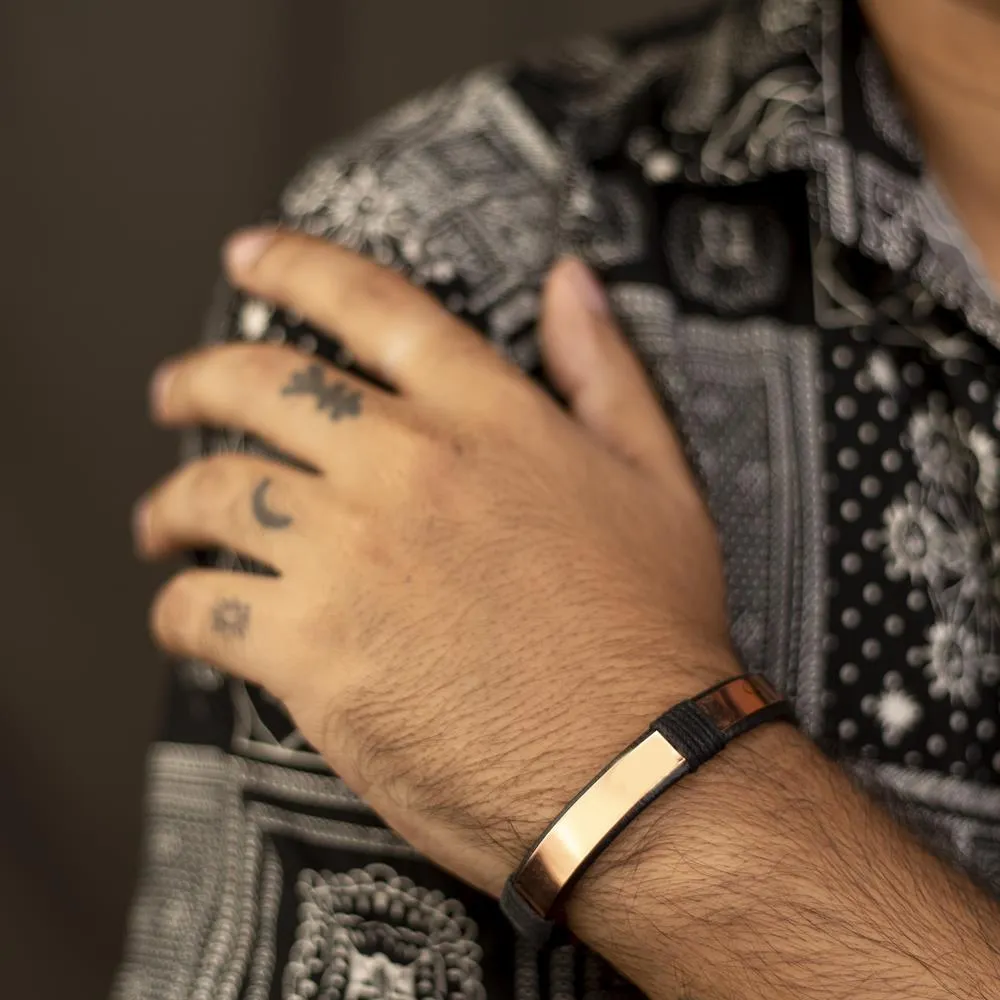 Trendy artificial leather copper strip bracelet for Women & Men