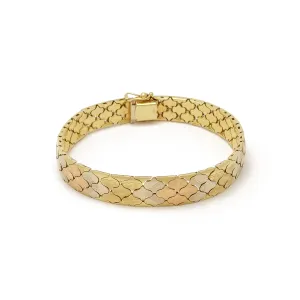 Tri-Tone Soft Bangle Bracelet (14K)