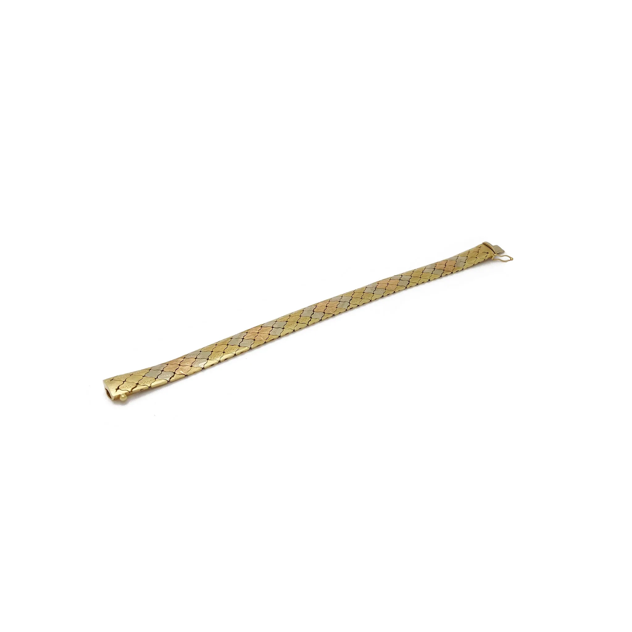 Tri-Tone Soft Bangle Bracelet (14K)