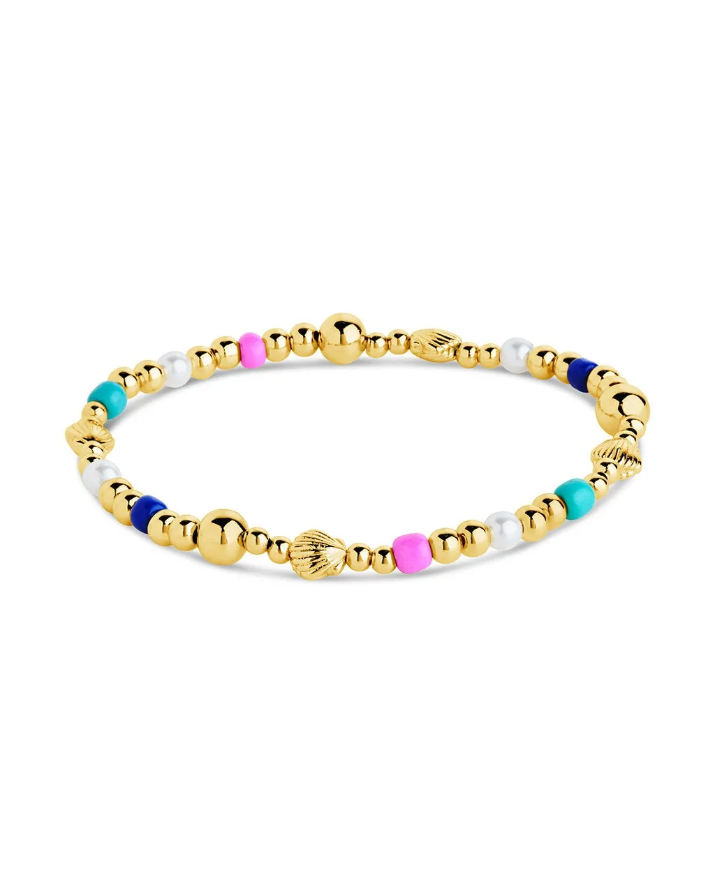 Truvy Shell Beaded Stretch Bracelet
